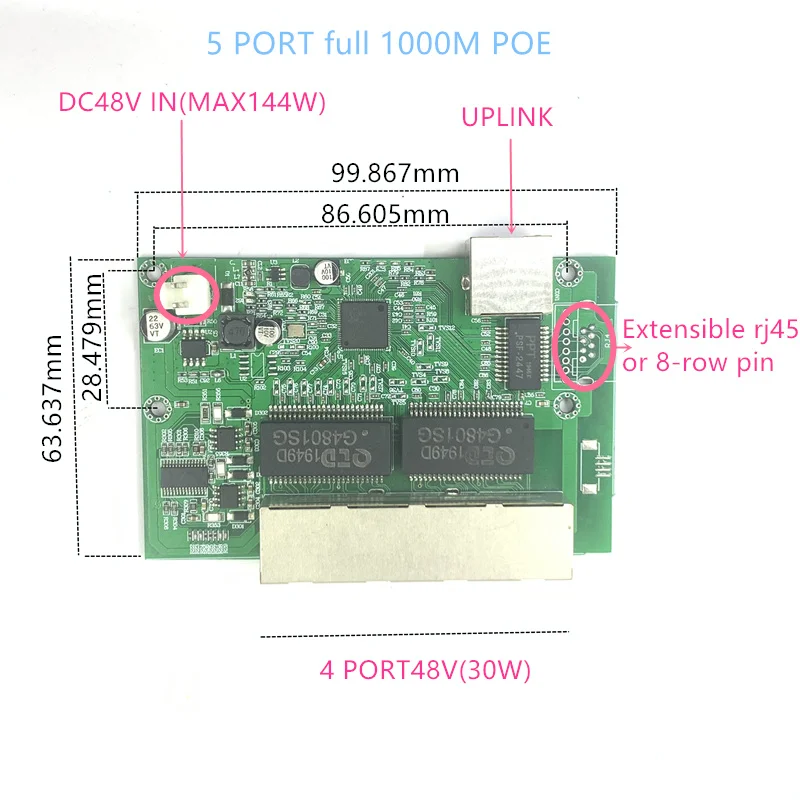 

5 POE 1000 м Порты и разъёмы 8 Poe 10/100/1000 м промышленная распределительная гигабитный коммутатор 5 гигабитный коммутатор gigabit переключатель поэ 48V 1000 м