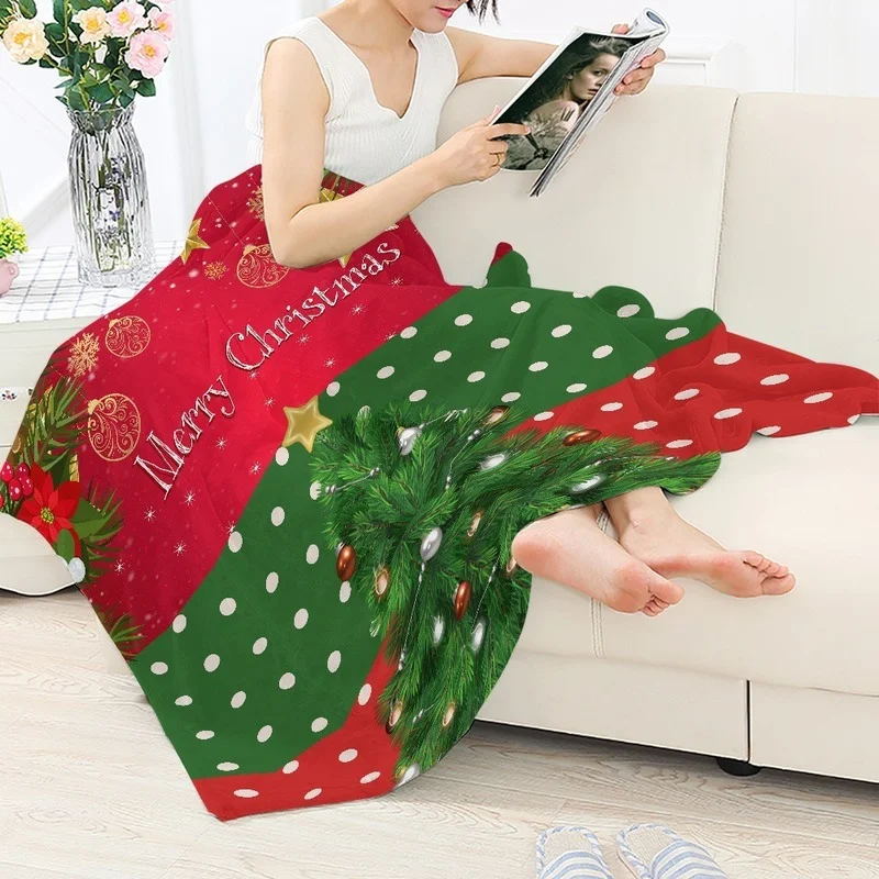 Ném Chăn Đỏ Dép Nỉ Chăn Thời Trang Ném Chăn Trưởng Thành Mới Quà Giáng Sinh Du Lịch Cho Tiệc Chần Gòn