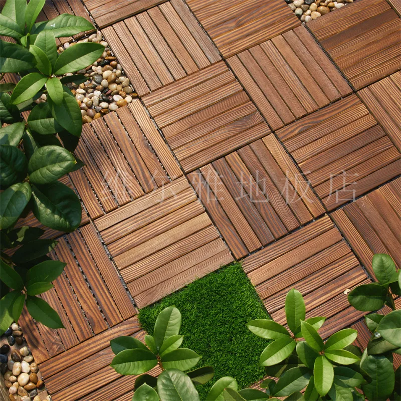 Carbonized anti-corrosion wood floor paste outdoor solid   garden balcony  courtyard terrace splicing decorative