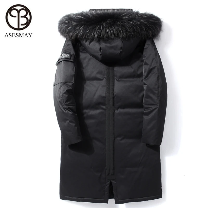 2022 New Arrival Men Down Jacket Winter Men‘s Parka Hoodies Real Fur Long Men Coat Casual High Street Thick Warm Male Outerwear