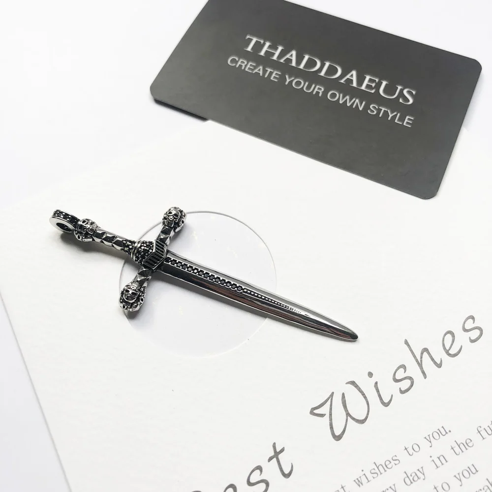 Pendant Skull Sword,Brand New Jewelry Europe Style 925 Sterling Silver Accessories Vintage Gift For Woman Men