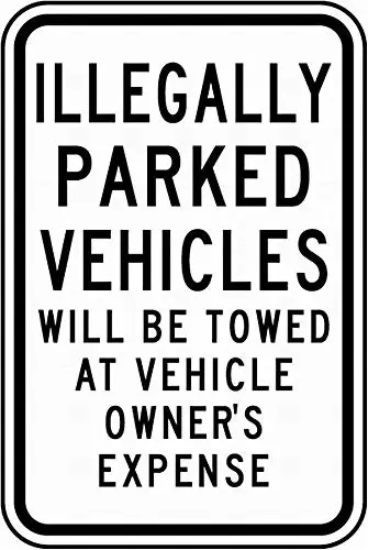 Illegally Parked Vehicles Metal Wall Poster Tin Sign Vintage BBQ Restaurant Dinner Room Cafe Shop Decor