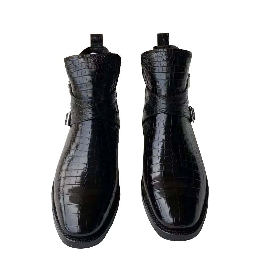 yingshang new men crocodile leather boots crocodile shoes men crocodile belly skin boots for male new arrival fashion