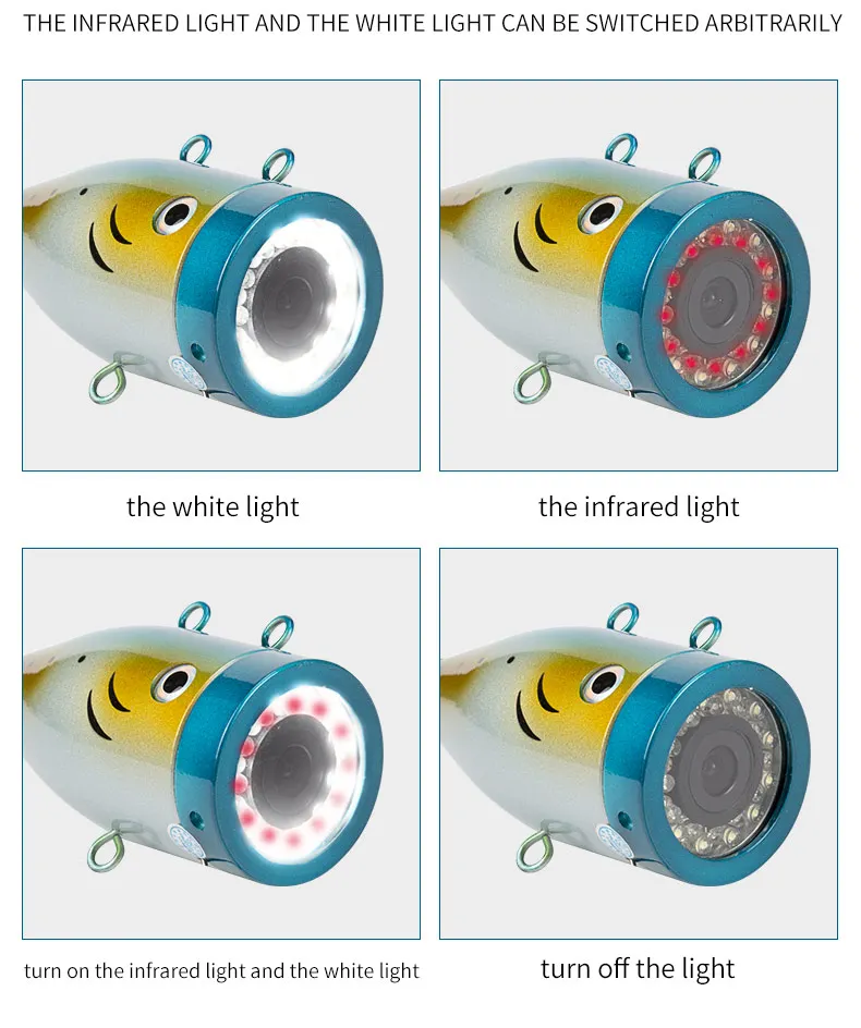 Localizador de pesca en hielo WF01B, cámara de pesca bajo el agua, luz led de pesca 1200TVL, pantalla de 9 pulgadas, pantalla en tiempo real de pesca 15M 30M