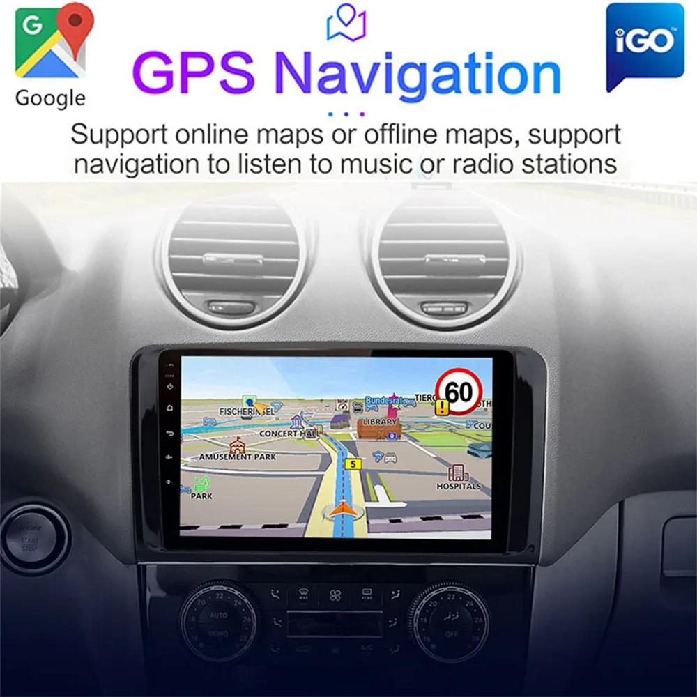 Autoradio Android avec écran audio, 2 DIN, Mercedes Benz ML, GL, W164, ML350, ML500, GL320, X164, ML280, GL350, GL450