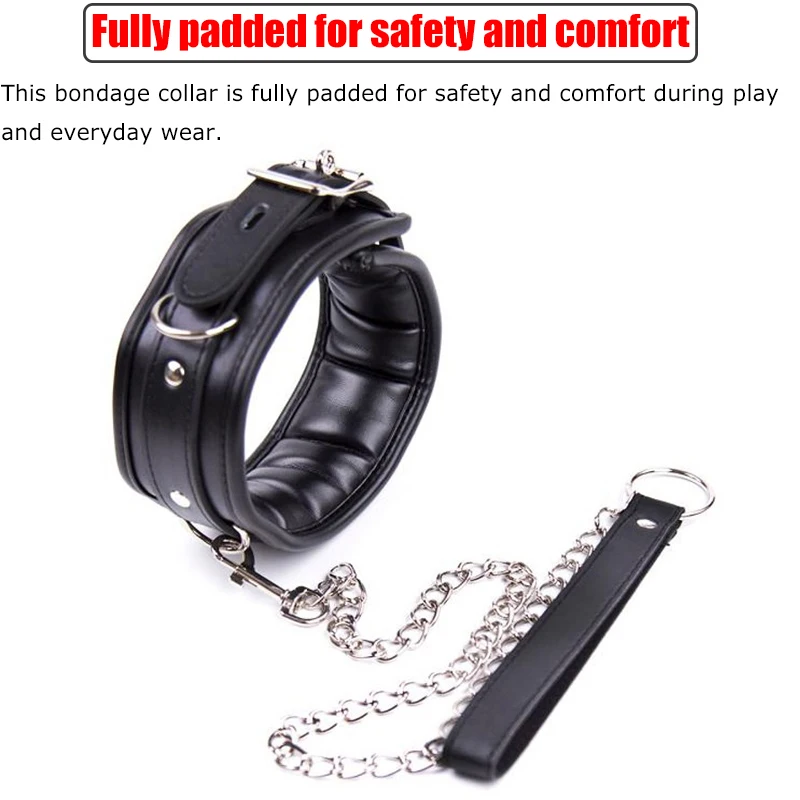 Sex Toys for Couples,Leather Padded Handcuffs,Harness Collar Bdsm,Slave Anklecuffs,Bondage Gear,Adult Games - Image 5