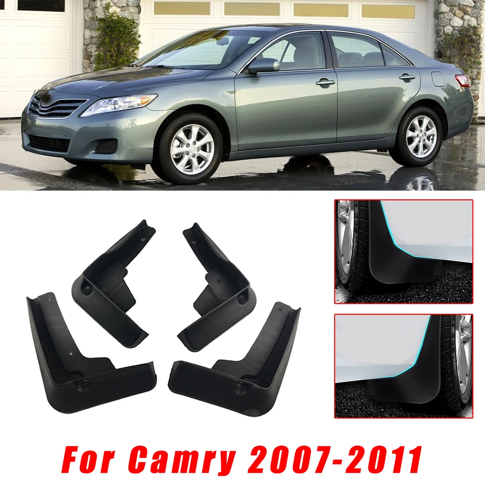 4pcs Car Mud Guards For Toyota Camry 2007 2008 2009 2010 2011 Fit No Drill Mud Flaps Flare Splash Guards Kits Molded Accessories