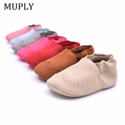 Zapatos de bebé de cuero nobuck, mocasines de suela blanda para primeros pasos, zapatos para chico de alta calidad para 0-18M