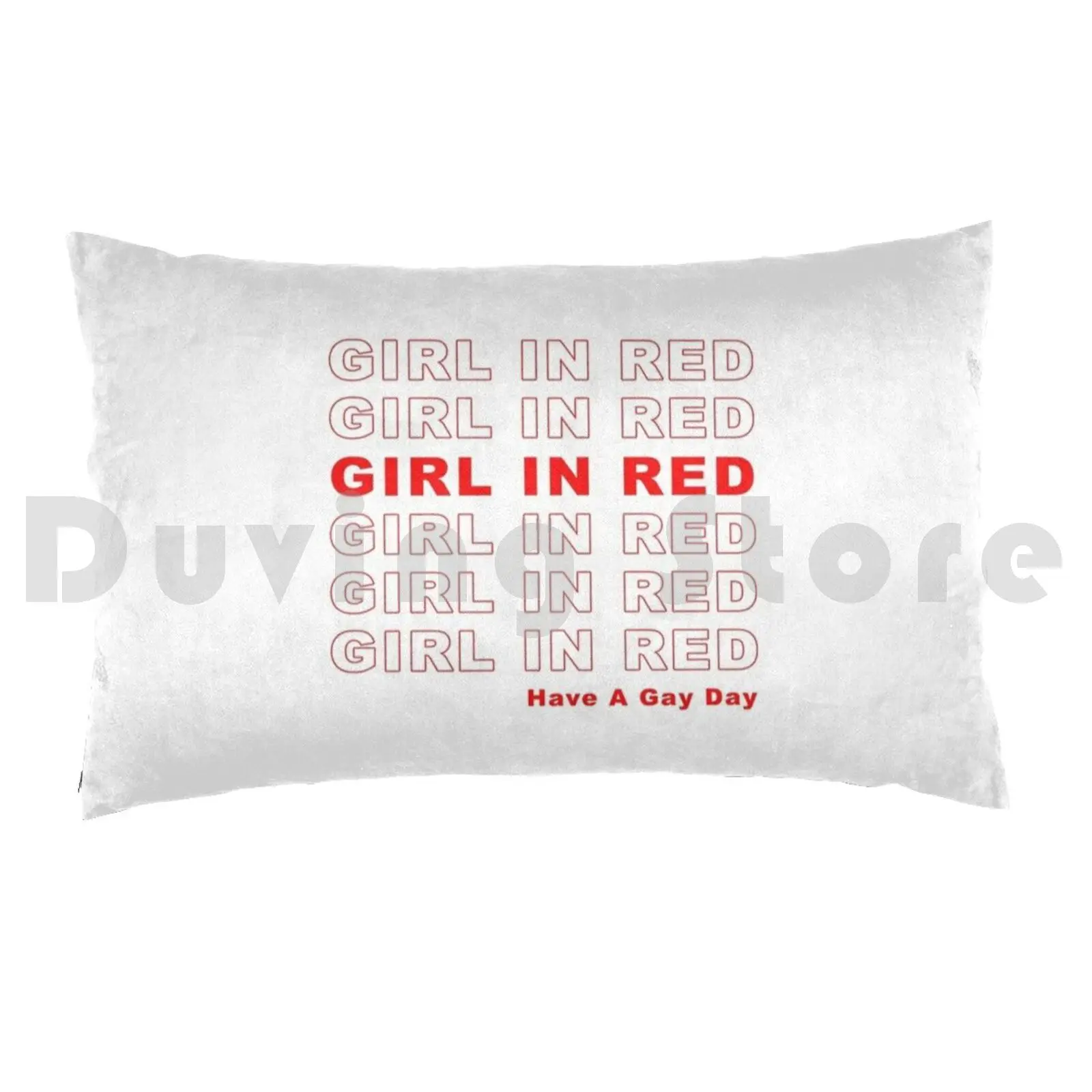 Girl In Red Take-Out Bag Pillow Case Printed 35x50 Marie Ulven Indie Music Alt Alternative Pop Rock Dream