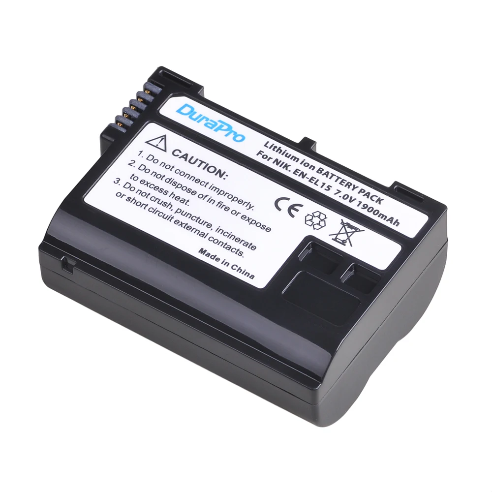 DuraPro 1900mAH EN-EL15 EN EL15 كاميرا رقمية بطارية لنيكون D600 D610 D600E D800 D800E D810 D7000 D7100 d750 V1 MH-25