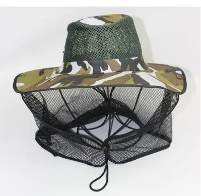 

Insect cap mosquito Camo Bee Hat Mesh Mask