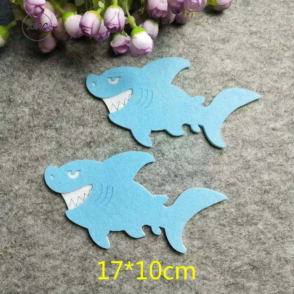 XICC Blue Whale Fish Handmade DIY filc na tkaninie na ścianę naklejki delfin Shark Handwork dekoracje włókniny dzieci edukacja filcowe podkładki