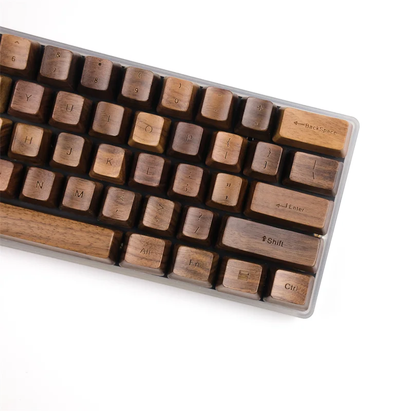 Customized Walnut Wooden Keycap OEM Profile Advanced Solid Keycaps For Cherry Mx Switch 61 87 108 Mechanical Keyboard