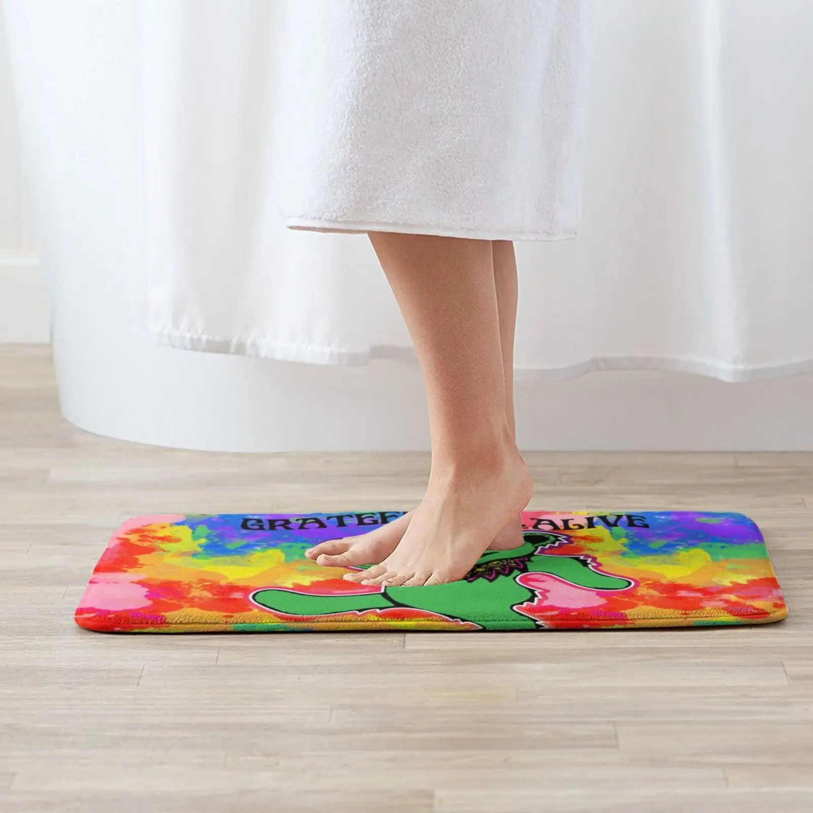 Grateful To Be Alive Tiedye Entrance Door Mat Bath Mat Rug Fall Stuff Autumn Stuff Maple Leaf Anti-Slip Bedroom Kitchen Foot