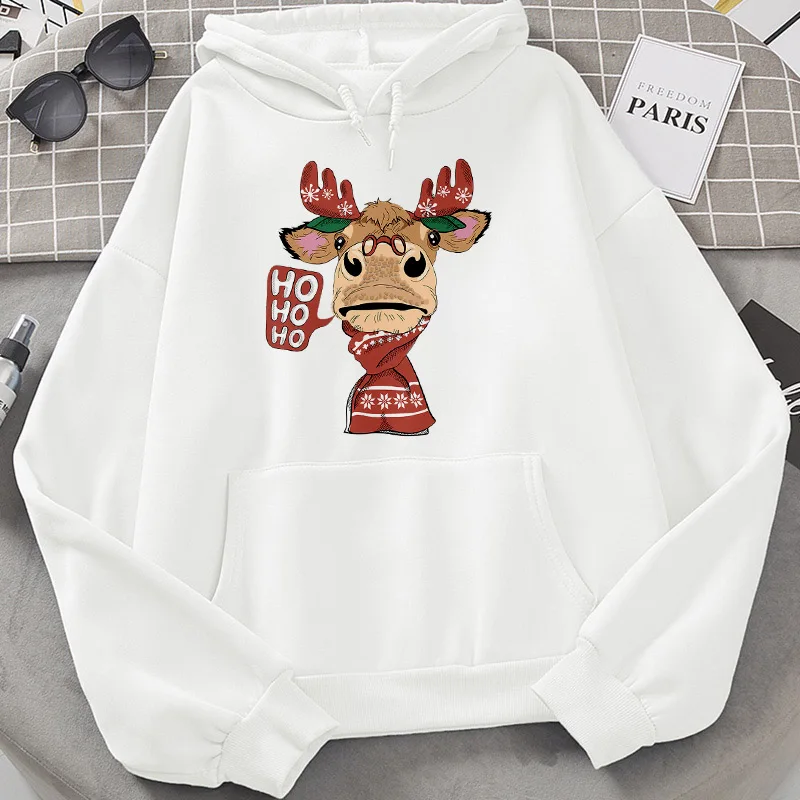 

Autumn Hoodie Kawaii Giraffe Printed Women Animal Clothes Cartoon Hooded Merry Christmas Warm Pullovers Sweatshirt Pocket hoodie