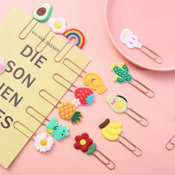 10 Stks/partij Leuke Paperclips Bladwijzer Mini Cartoon Fruit Dieren Koreaanse Briefpapier Kawaii School Kantoorbenodigdheden Boek Accessoires