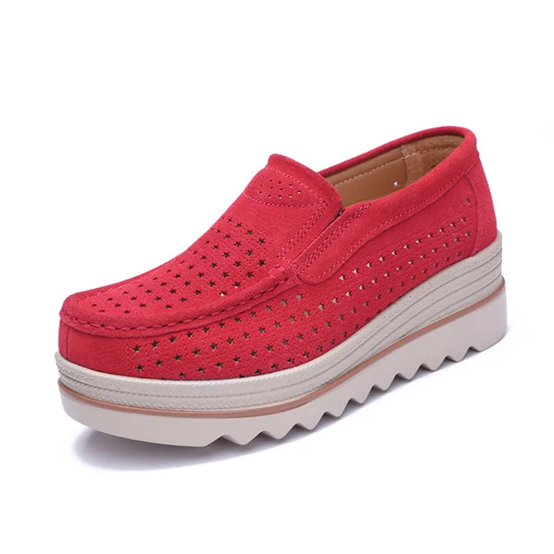 2018 nuove scarpe basse da donna primavera-autunno scarpe in vera pelle scamosciata mocassini Casual da donna scarpe Slip-on x-large 35-42