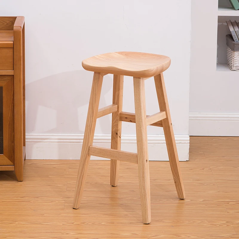 Tabouret de bar en bois massif, tabouret de réception, de style américain, moderne et minimaliste, tabouret de bar haut, créatif et européen, pour la maison