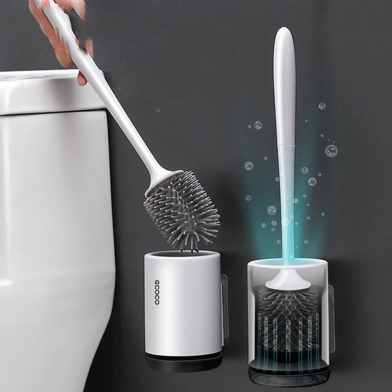 Conjunto De Escova De Banheiro De Parede De Silicone, Cerdas Macias, TermoPlástico, Borracha, Kit TPR, Durável, Banheiro, Ferramenta Limpa