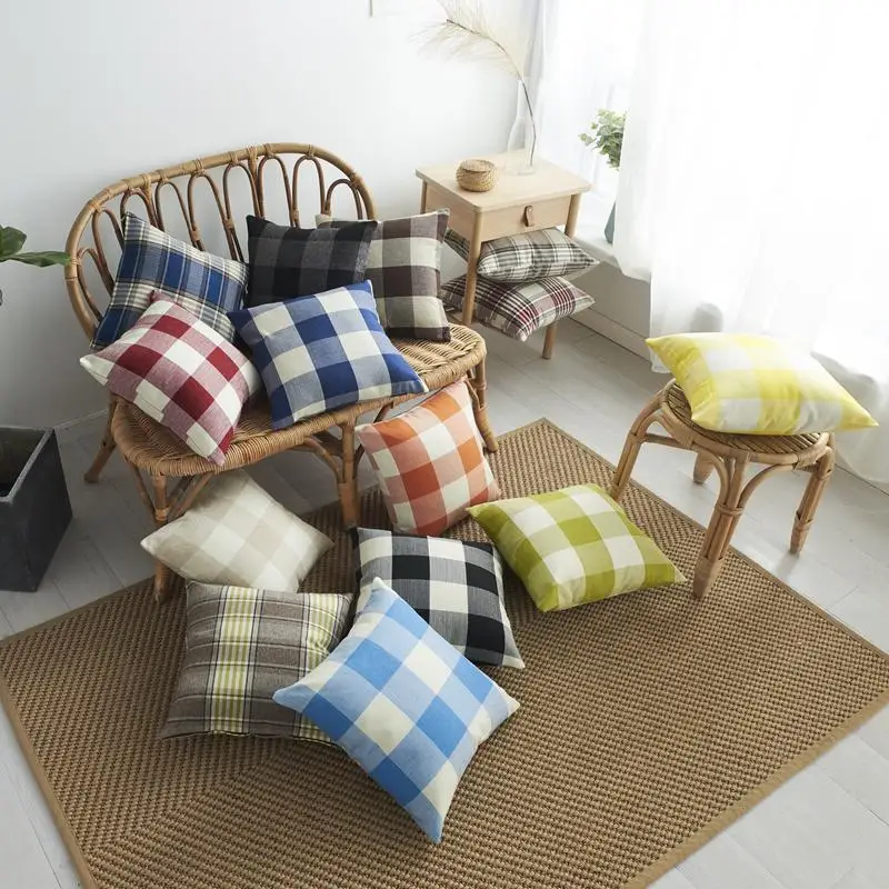 Plaid Pillow Covers 45*45CM Lattice Throw Pillow Case Geometric Decorative Pillow Cushion Covers Christmas Gift Home Decor