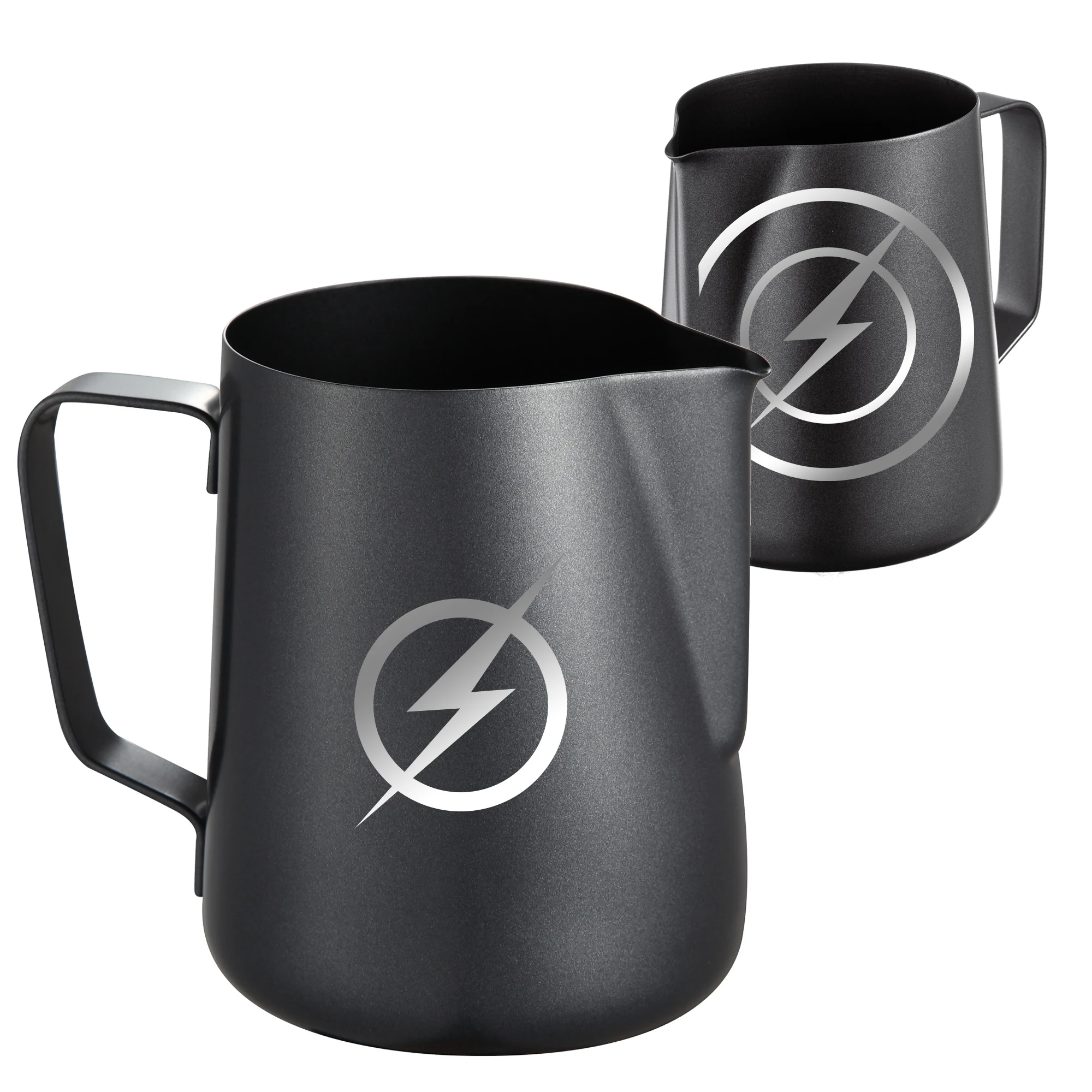 Stainless Steel Milk Frothing Pitcher, Coffee Creamer, Non-stick Coating, Black Jug, DIY Logo Pitcher