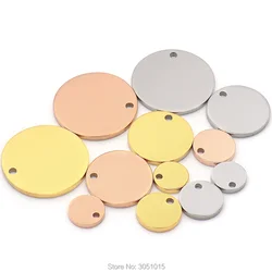 Wholesale 20PCs Stainless Steel 8MM 10MM 15MM 20MM Tags Charms Jewelry DIY Findings Dog Id Tag  For Pendant Necklace Anti-lost