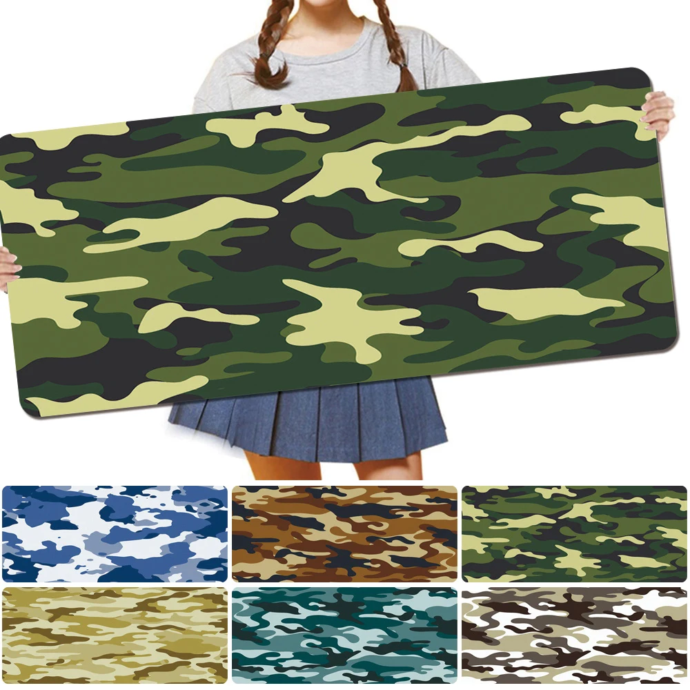 

Computer Keyboard Mouse Mat best gaming mouse pad Large PU Leather Camouflage Pattern Series Anti-slip Office Desk Accessories