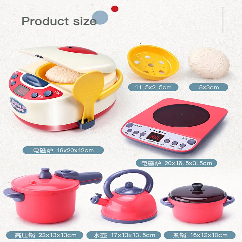 19Pcs Realistische Elektrische Fornuis Kinderen Keuken Miniatuur Speelgoed Koken Met Spary Geluid Interactieve Meubels Speelgoed Voor Meisjes Jongens