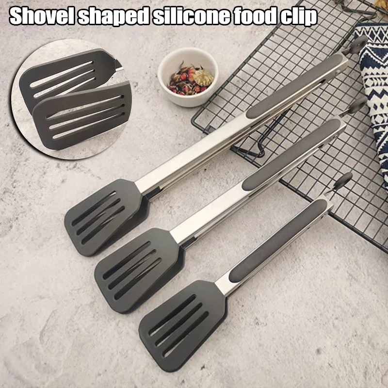 

Non-slip Silicone Food Tongs Cooking Tools Kitchen Accessories Salad Grill Baking Bread Tongs Cooking Clip Clamp BBQ Salad Tools