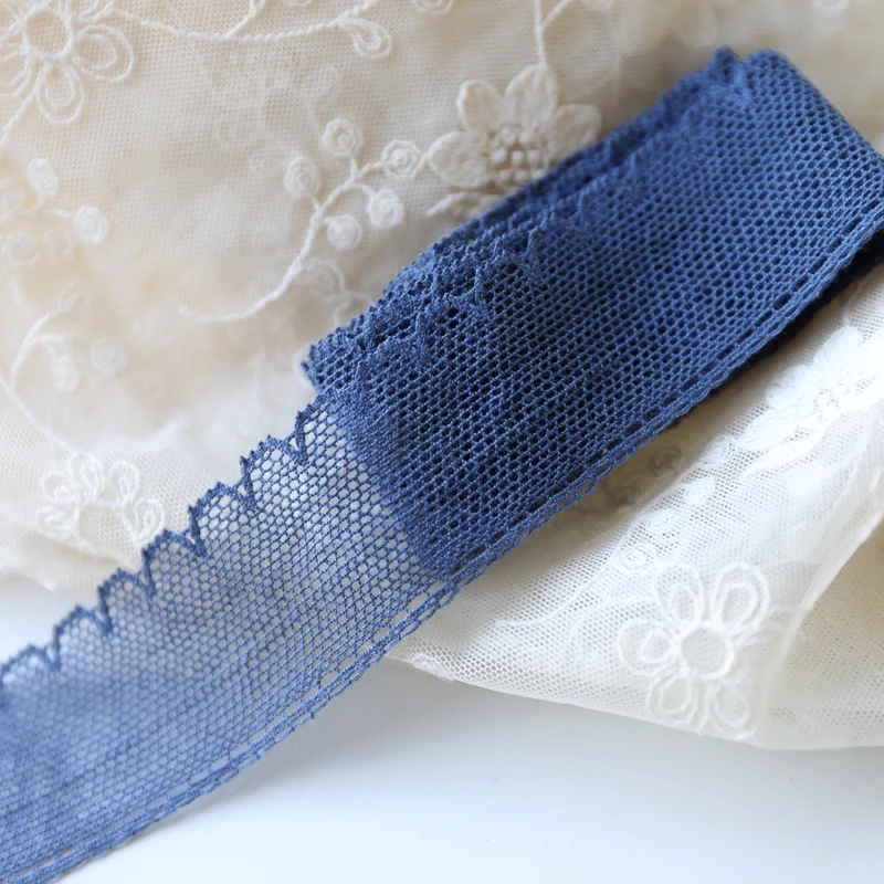 5meters/lot 38mm wide Denim blue cotton laciness cute blue clothing thin cotton lace trim accessories X173