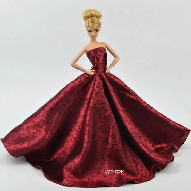 odulu Robe de poupée pour poupée américaine de 30 cm (11,5 Pouces)-Robe de mariée Bustier avec Voile-Tenue de Princesse pour poupée BJD 1/6-Cadeau-1 pièce-#A