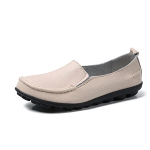 New Flat Shoes Woman Soft Women Casual Shoes Genuine Leather Flats Shoes Slip on Loafers Plus Size Women Shoesay69