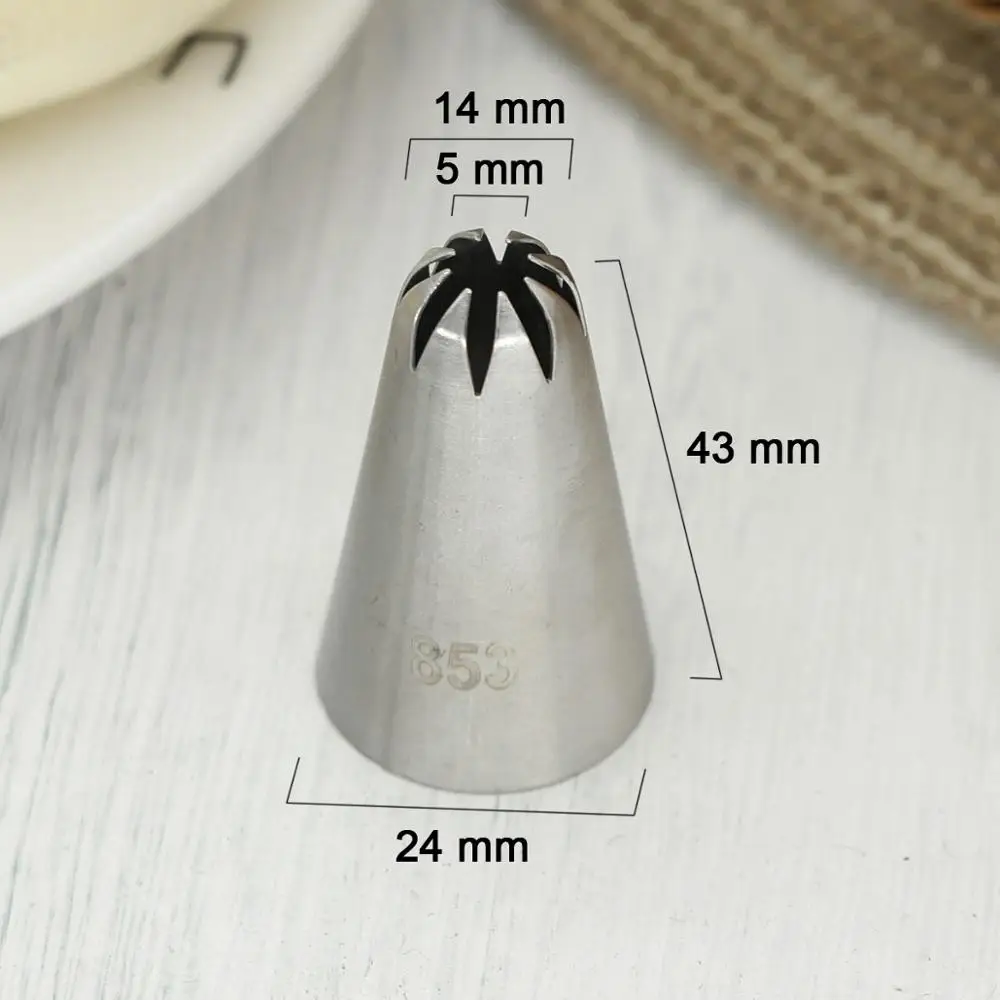 #853 Piping Nozzle For DIY Cookies Meringue Cake Cream Decorating Icing Tips Stainless Steel Nozzle Baking & Pastry Tools