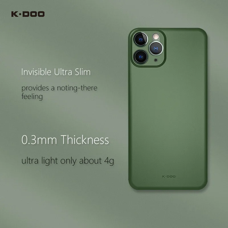 K-DOO Air Skin Ultra Thin,Lightweight Protective Case, Paper Slim Case, Full Covered Back Cover for iPhone 11,11Pro,11Pro Max,