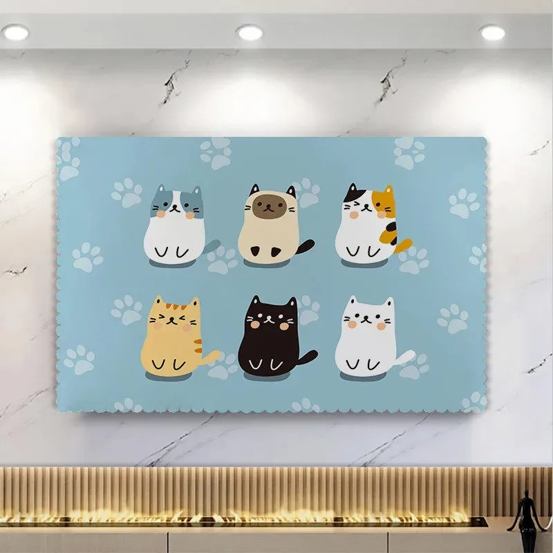 2022 New Hight Quaily TV Cover Cover 55-inch 75-inch Flat Cartoon All-Inclusive Desktop Hanging TV Dust Cover