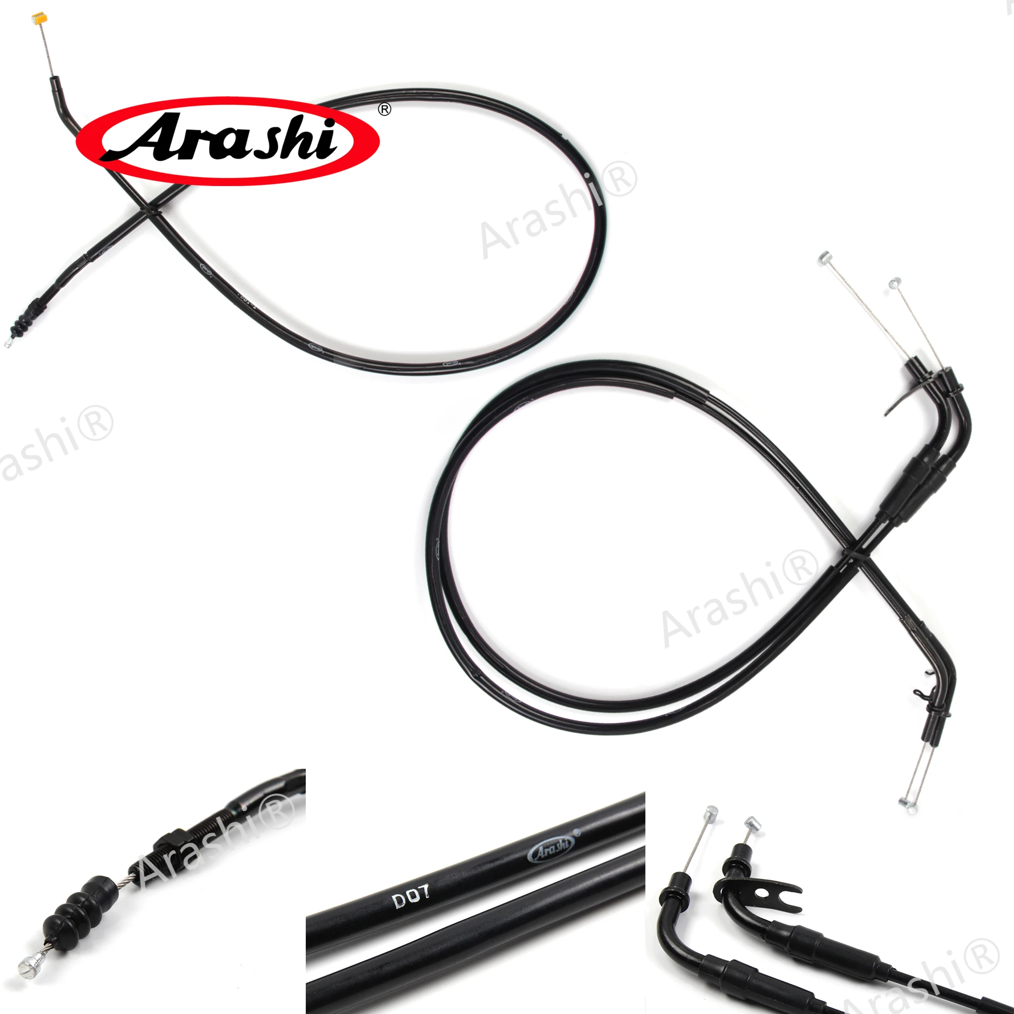 Arashi Motorcycle Accessories Throttle & Clutch Cables Stainless Lines for KAWASAKI Z1000 2011 2012 2013 Z 1000 Ninja 1 Set