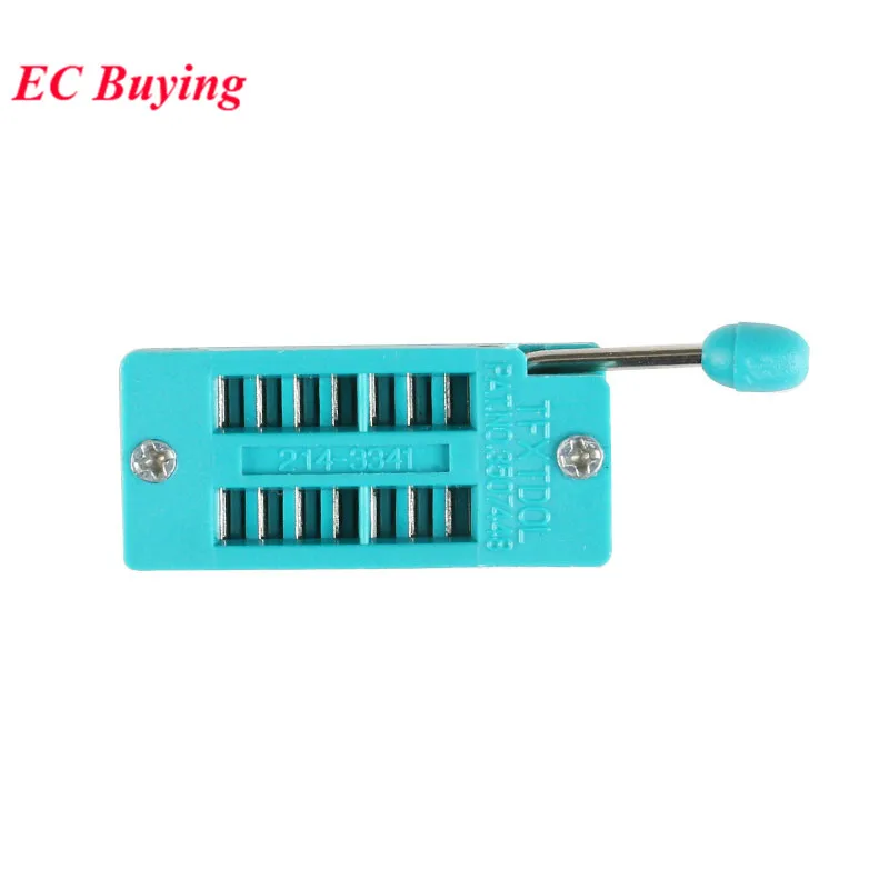 IC Sockets Lock Seat 14 16 18 20 24 28 32 40 Pin Wide/Narrow 2.54 MM Green DIP Universal ZIF Test Solder Type 14P/16P/18P/20P
