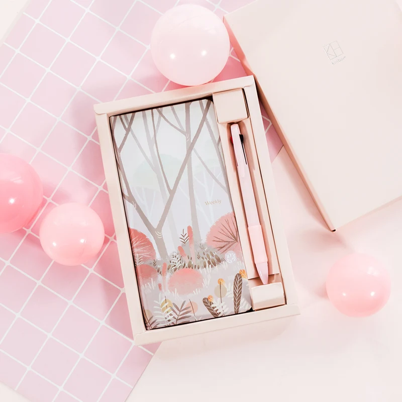 Kintrees-مجموعة دفتر ملاحظات أسبوع ، دفتر ملاحظات محمول ، مخطط جلد ، دفتر ملاحظات للسفر ، حساب يدوي ، كتاب ، نمط Ins ، صندوق هدايا عملاق