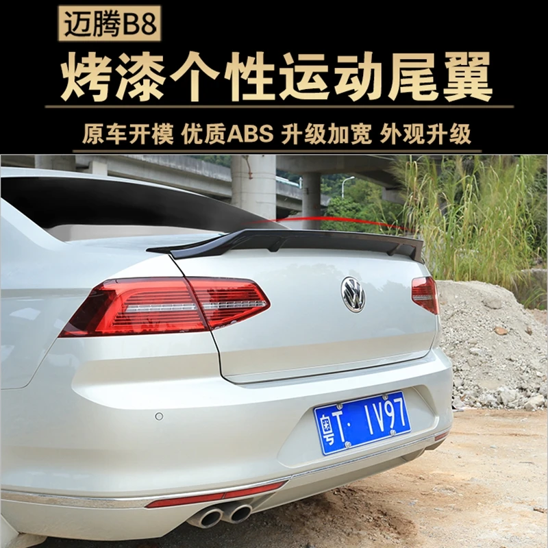 For Passat B8 2017-2018 Spoiler Magotan ABS Material Car Rear Wing Primer Color Rear Spoiler For Volkswagen Passat B8