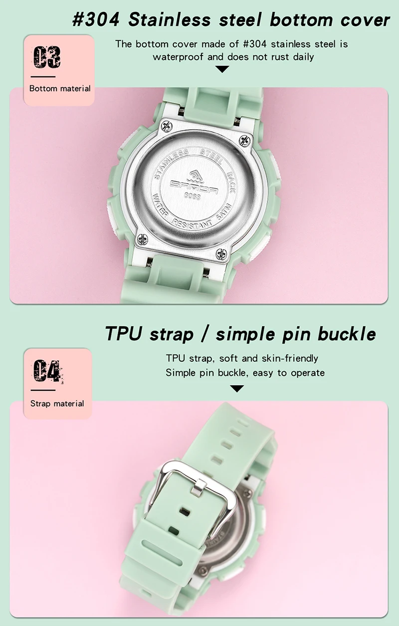 Women's LED Digital Sports Watch description 37