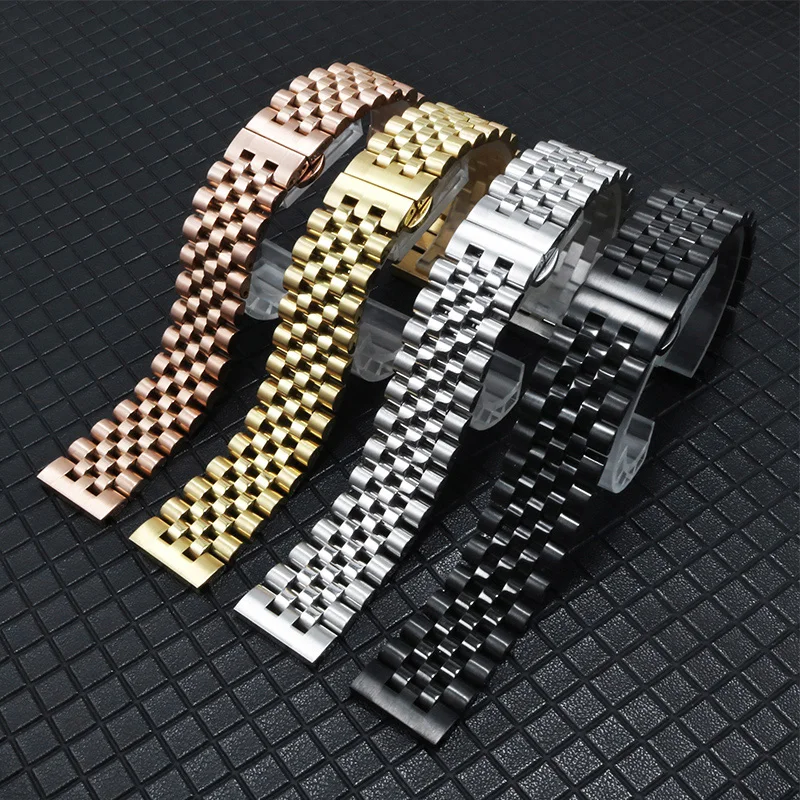 Solid StainlessSteel Watch Strap Replace Metal Belt For Male And Female Fine Steel Accessories 12 14 16 18 20 21 22mm