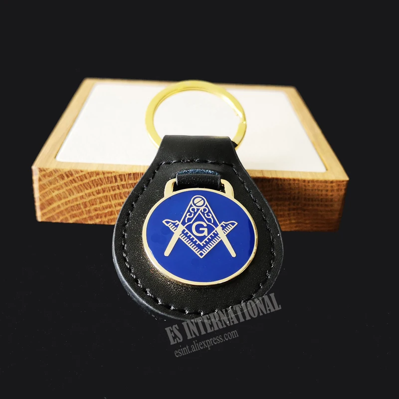 Masonic Key Chain Blue \'Compass and Square G\' Badge Mason Freemason Exquisite Accessories Key Ring