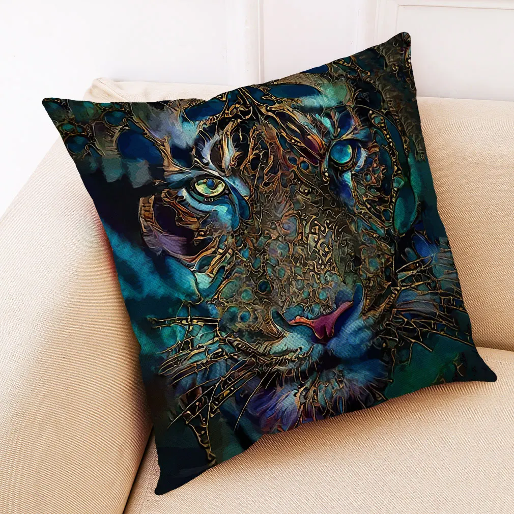 Wild Animals Cushion Cover Hoga Decorative Pillow funda cojines 45x45 housse de coussin Nordic Throw Pillow Cover for Sofa Car