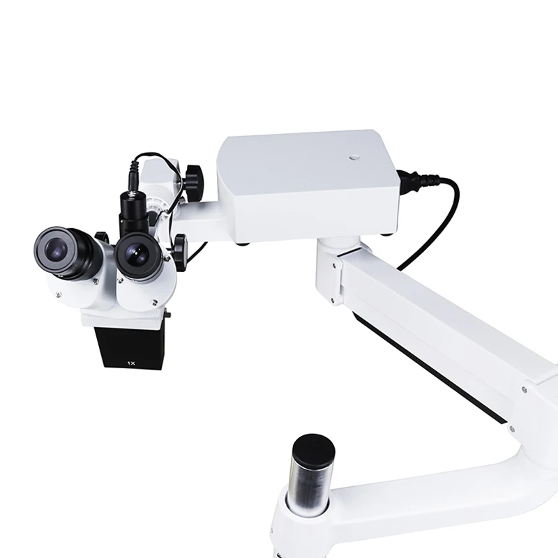 Dental Lab Surgical LED Microscope Standard 10X Binocular Magnify With Adjustable Long Arm For Endodontic Treatment