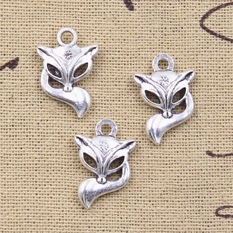 10pcs Charms Lovely Fox 20x14mm Antique Silver Color Pendants Making DIY Handmade Tibetan Finding Jewelry