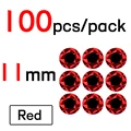 100 Piezas de 11 mm Rojo