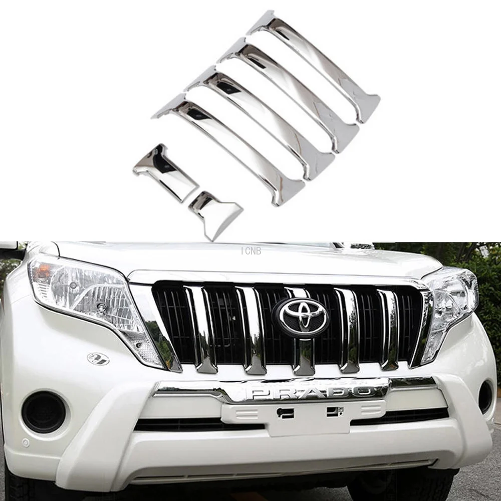 Front Mesh Trim Cover for Toyota Prado 150 FJ150 2014 2015 2016 2017 Decorative Strip Styling Accessories