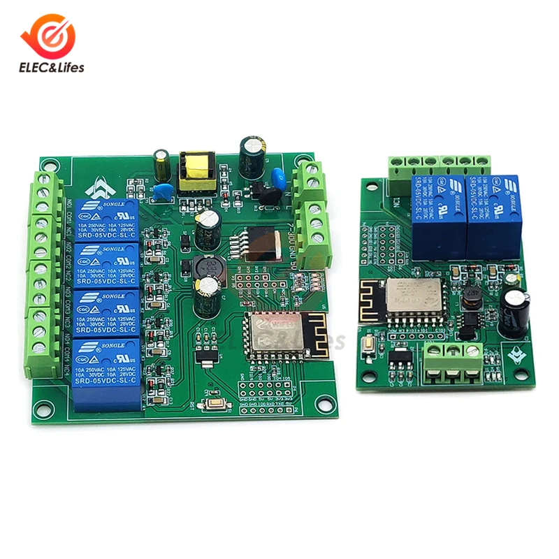 AC/DC Power Supply ESP8266 Wireless WIFI 2 Channel 4 Channel Relay Module ESP-12F Wifi Development Board for Arduino 5V/8-80V