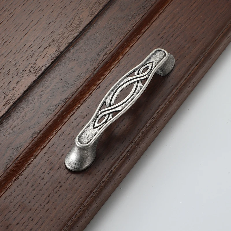 AOBT Vintage Antique Furniture Handles Drawer Door Knobs Gray Bronze Kitchen Cabinet Storage Handle Cupboard Vintage Hardware
