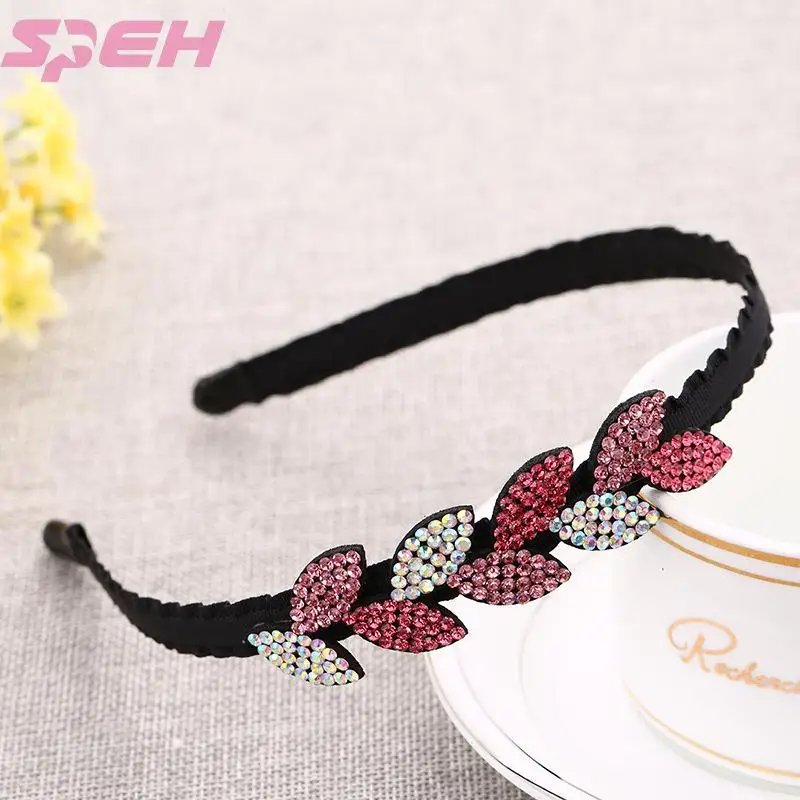 women's hair hoops imported from Australia Diamond Fashion leaves Rhinestone headwear South Korea foreign trade export jewelry